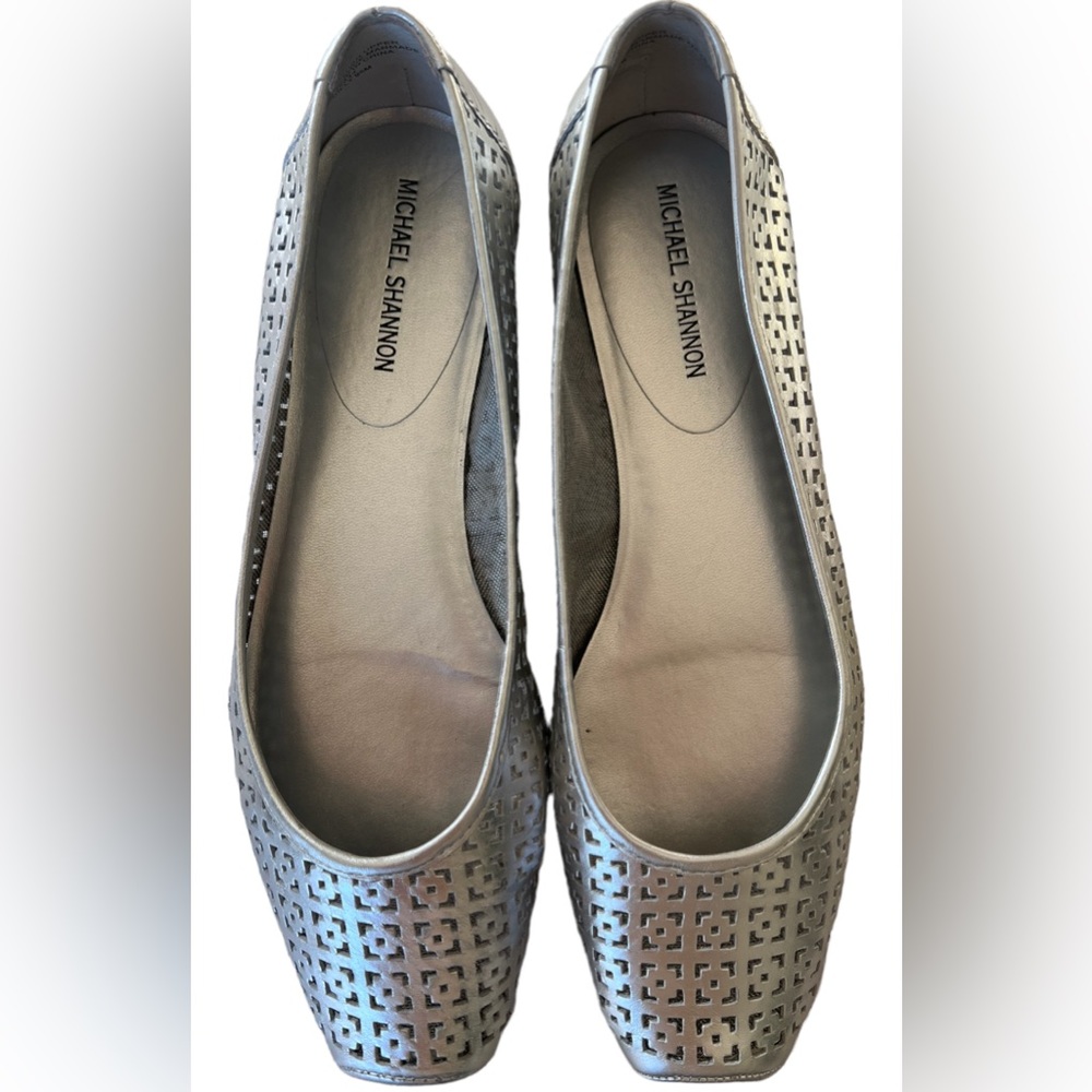 Michael Shannon Dilly Silver Metallic Ballet Flats - image 5